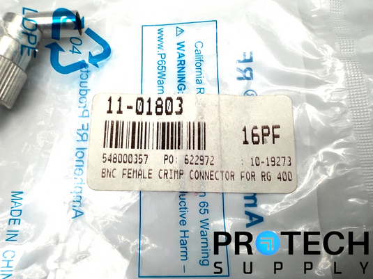 Amphenol 11-01803 BNC Female Crimp Connect for RG 400 NEW with WARRANTY