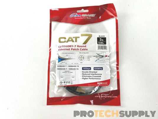 NEW Tera Grand CAT7-7000-03K Category-7 Round Ethernet Patch Cable 10Gbps