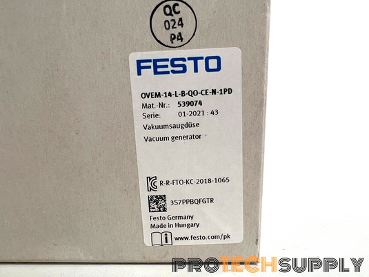 NEW Festo OVEM-14-L-B-QO-CE-N-1PD (539074) Vacuum Generator with WARRANTY
