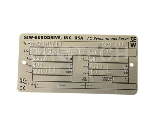 SEW-Eurodrive DFY71HL/TH Servo Motor 3PH 3000RPM with WARRANTY