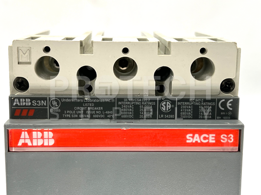 ABB SACE S3N Pole Circuit Breaker with WARRANTY