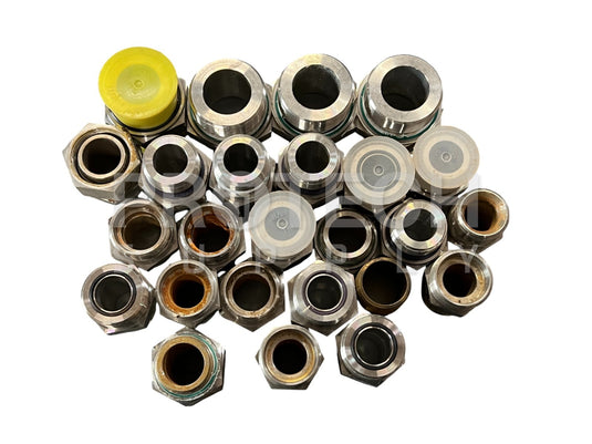 (Lot of 25) Misc Hydraulic Fittings Stainless Steel Adapters Plugs