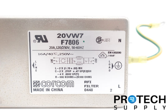 Corcom 20VW7 F7806 Power Line Filter 20A with WARRANTY