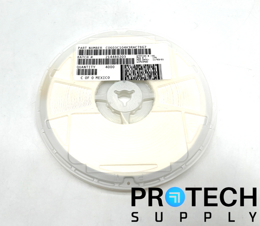 (4000/Pk) Kemet C0603C104K3RACTU Ceramic Capacitor NEW with WARRANTY
