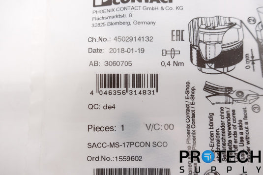 Phoenix Contact SACC-MS-17PCON SCO Connector Universal NEW with WARRANTY