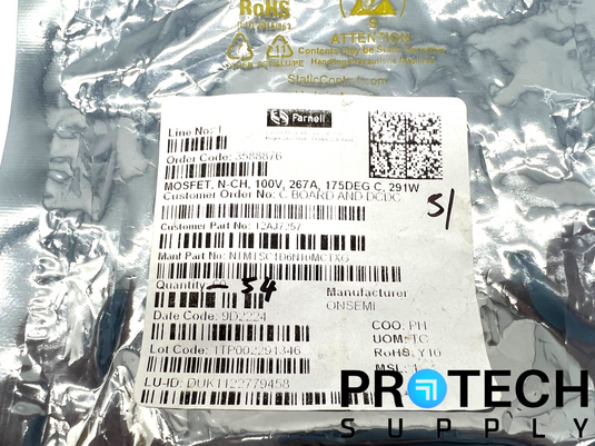 (45/Pk) Onsemi NTMTSC1D6N10MCTXG N-Channel Surface Mount Flank with WARRANTY