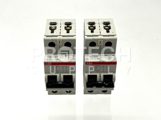 (Lot of 2) ABB 2CDS272001R0204 Circuit Breaker S202M-C20 with WARRANTY