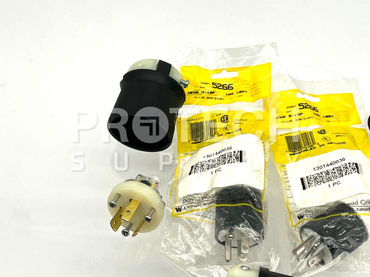 (Lot of 5) Misc Straight Blade Plug & Lock Plug Woodhead / Hubbell / Leviton