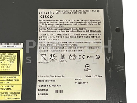 Cisco WS-C4506-E Catalyst Chassis 4500-E Series GUARANTEED