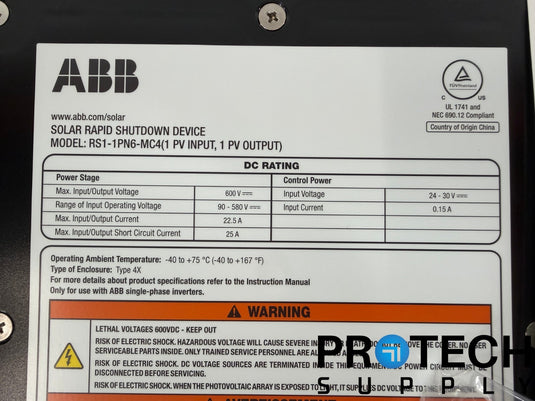 NEW ABB Solar Rapid Shutdown Device (RSD)  RS1-1PN6-MC4 with WARRANTY