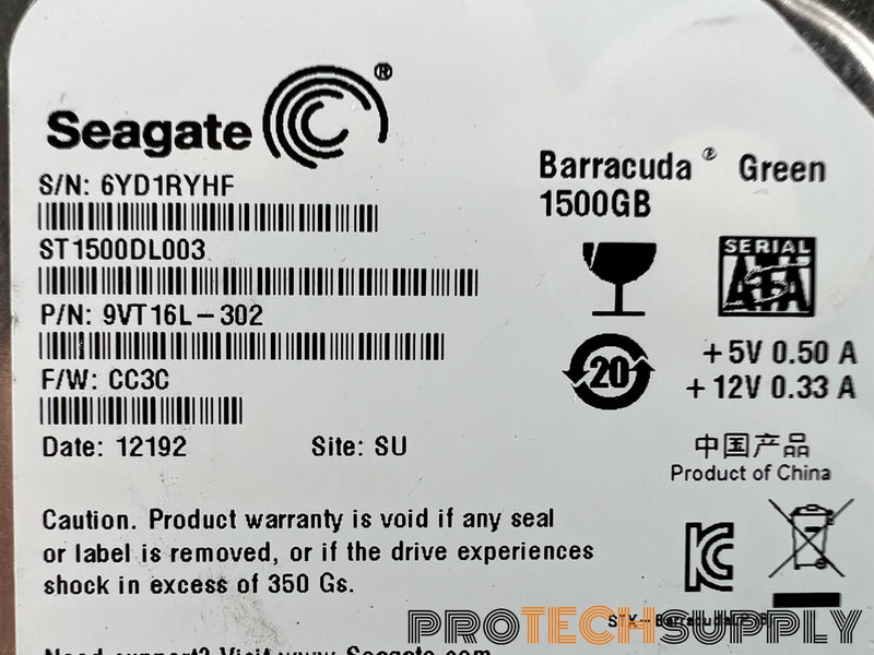 Load image into Gallery viewer, Seagate Barracuda 1.5TB 3.5&quot; SATA III Desktop HDD 9VT16L-302 with WARRANTY
