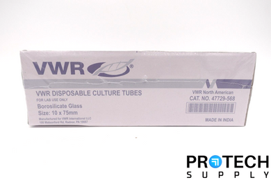 (250pcs) VWR 47729-568 Culture Tube Borosilicate Glass 28ml 10 x 75 mm NEW