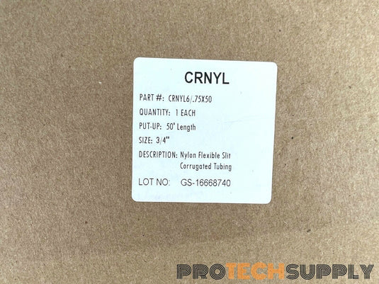 CRNYL CRNYL6/.75X50 Nylon Flexible Slit Corrugated Tubing 3/4