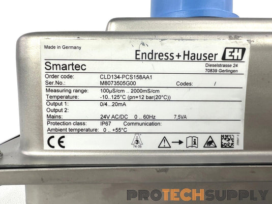 Endress+Hauser CLD134-PCS158AA1 Smartec Conductivity Transmitter with WARRANTY