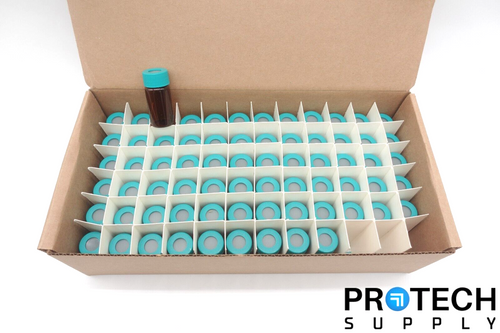 (69/Box) Qorpak 36319-408 20 mL 5 dram Amber Sample Vials w/ Cap NEW