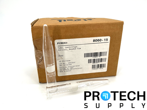 (12/Pk) Corning 8060-15 Conical Centrifuge Tube 15ml with Beaded Rim NEW