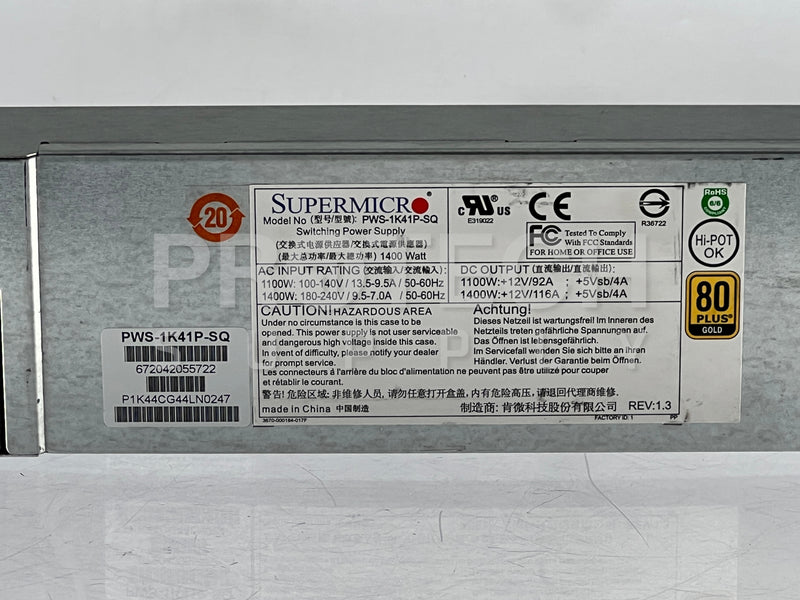 Load image into Gallery viewer, SuperMicro PWS-1K41P-SQ Switching Power Supply
