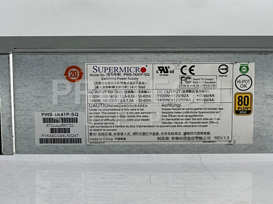 SuperMicro PWS-1K41P-SQ Switching Power Supply
