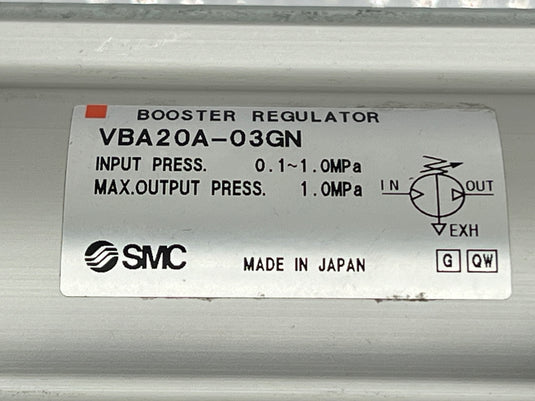 SMC VBA20A-03GN Booster Regulator FOR PARTS / REPAIR