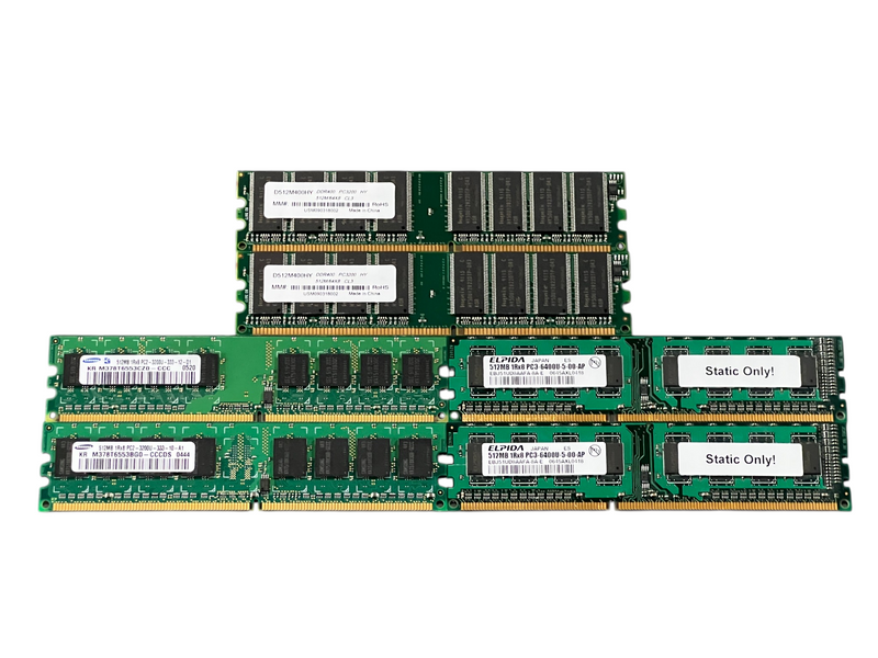 Load image into Gallery viewer, (Lot of 6) Misc 512Mb RAM Memory Module Samsung / Elpida / Super Talent
