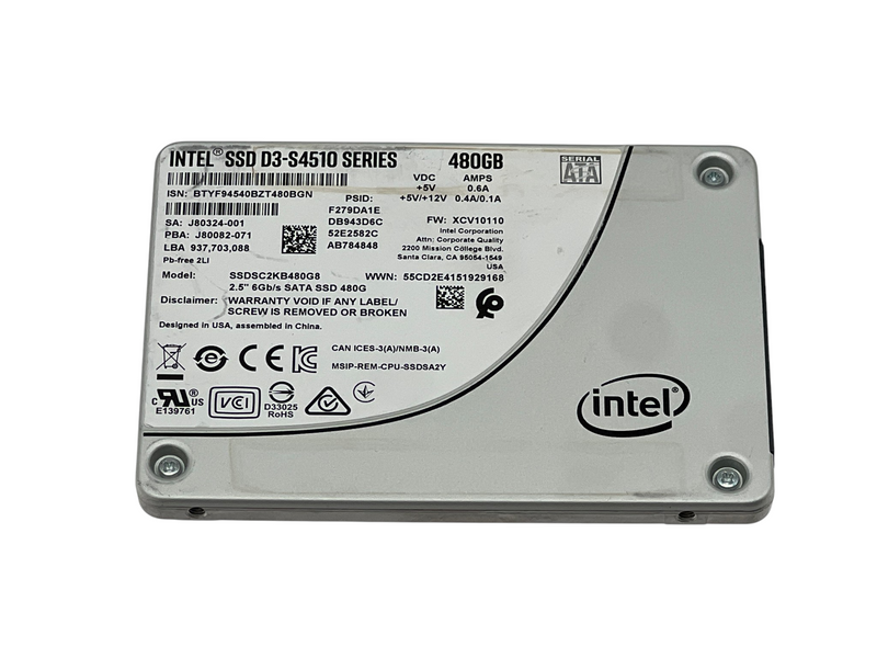 Load image into Gallery viewer, Intel SSDSC2KB480G8 Solid State Drive D3-S4510 480GB
