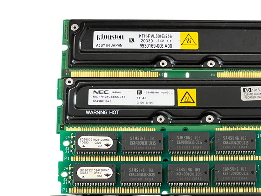 (Lot of 9) Misc 128 + 256Mb RAM Memory Card NEC / KINGSTON / Apacer