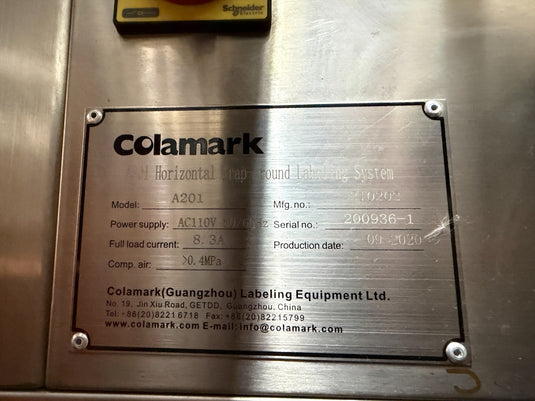 Colamark A201 Horizontal Wrap-Around Vial & Ampoule Labeler, 110V, 2020