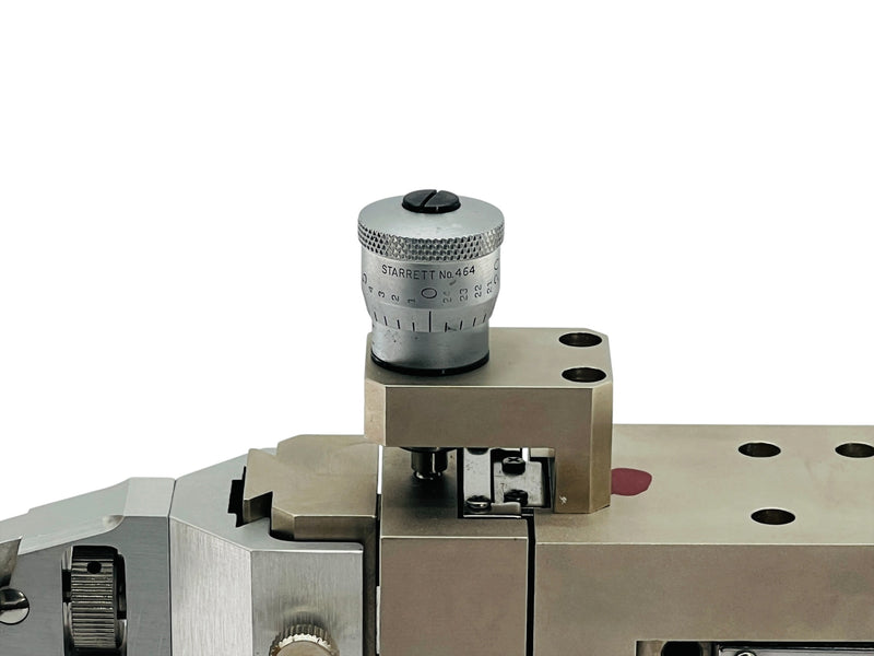 Load image into Gallery viewer, 3-Axis Probe Micropositioner w/ x3 Starrett 464 Micrometers
