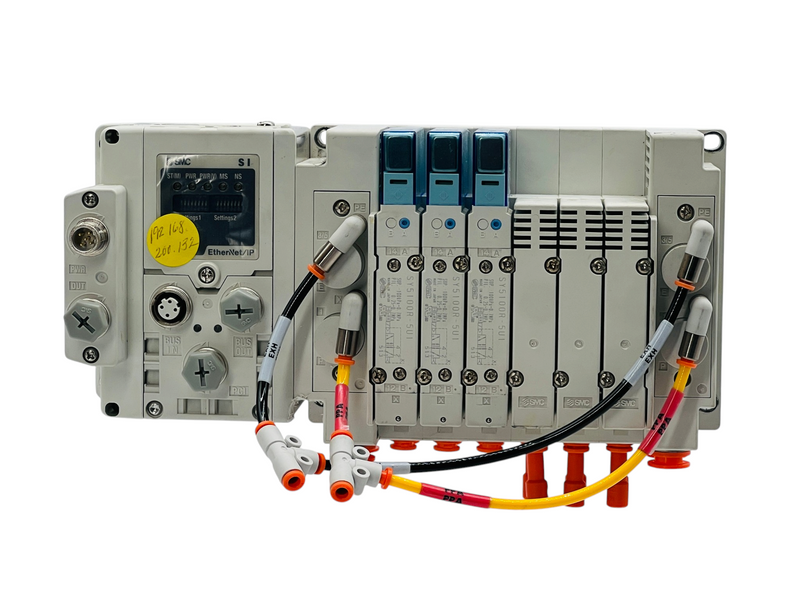 Load image into Gallery viewer, SMC EX600-SEN3 EtherNet/IP Valve Manifold 3x SY5100R-5U1
