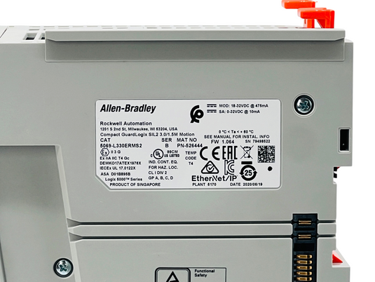 Allen-Bradley 5069-L330ERMS2 GuardLogix 5380 Safety Controller + 2GB SD Card