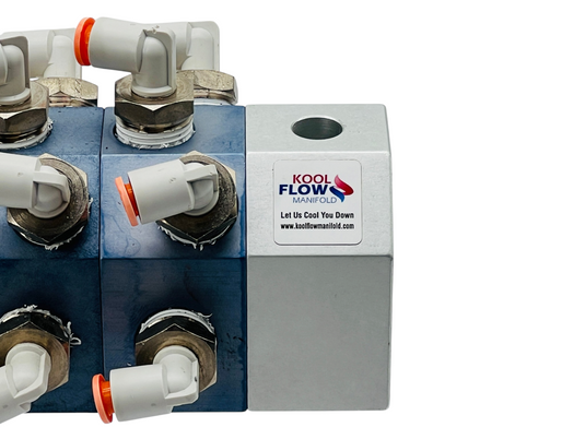 Kool Flow FB4 Series 10-Port Modular Water Cooling Manifold Flanged Inlet