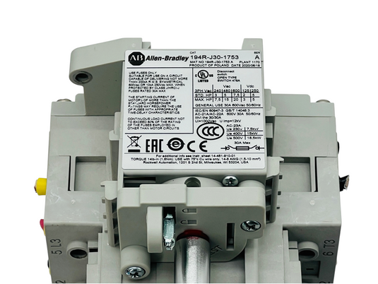 Allen-Bradley 194R-J30-1753 Series A 30A Fused Disconnect Switch