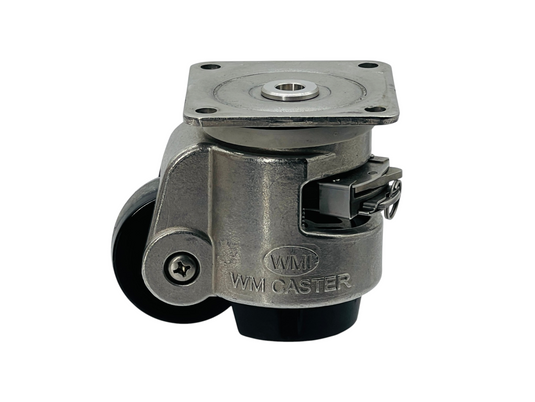 WMI Caster WMIS-80 Stainless Plate Mount Leveling Swivel Caster