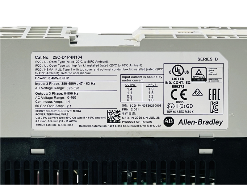Load image into Gallery viewer, Allen-Bradley 25C-D1P4N104 Series B PowerFlex 527 0.5HP AC Drive
