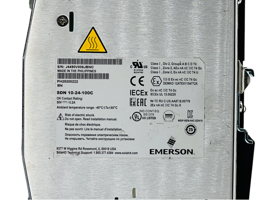 Emerson Sola SDN 10-24-100C 24V DC 10A 240W DIN Rail Power Supply