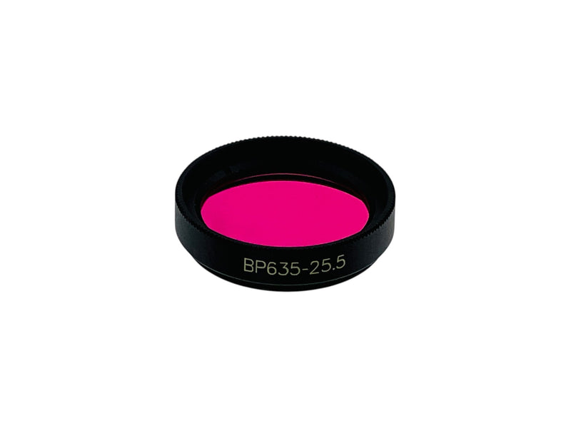 Load image into Gallery viewer, MidOpt BP635-25.5 635nm Light Red Bandpass Optical Filter
