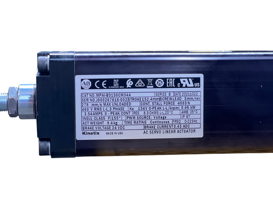 Allen-Bradley MPAI-B3150CM34A Kinetix AC Servo Linear Actuator