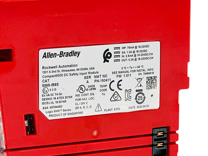 Load image into Gallery viewer, Allen-Bradley 5069-IB8S Compact 5000 8 Channel DC Safety Input Module Series A
