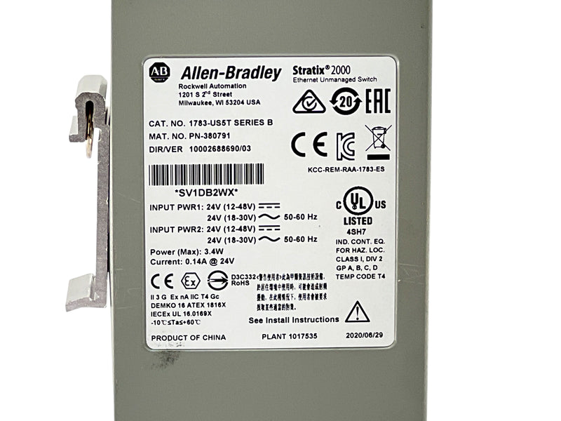 Load image into Gallery viewer, Allen-Bradley 1783-US5T Stratix 2000 Unmanaged Ethernet Switch · photo 5
