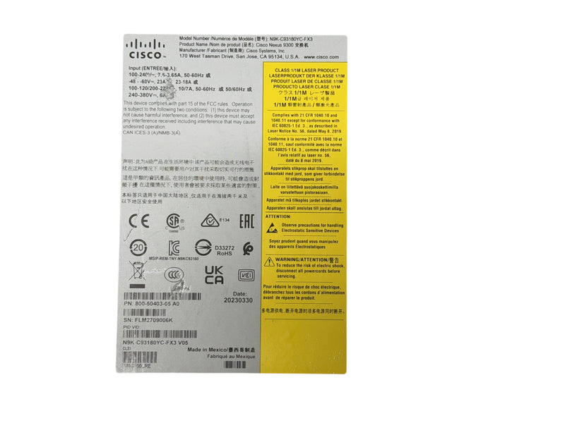 Load image into Gallery viewer, Cisco N9K-C93180YC-FX3 Nexus 93180YC-FX3 Ethernet Switch · photo 2
