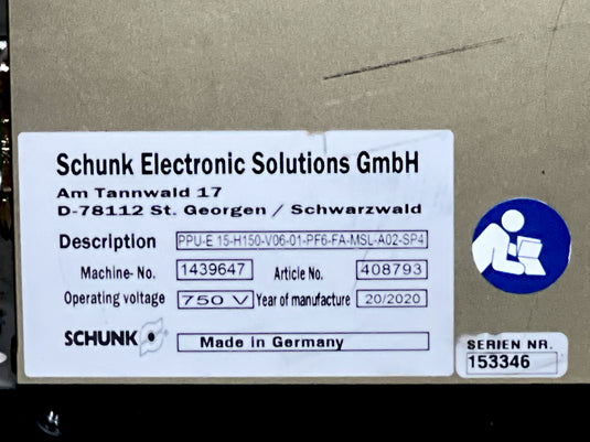 SCHUNK 408793 PPU-E 15-H150-V06-01-PF6-FA-MSL-A02-SP4 Pick And Place Unit · photo 3