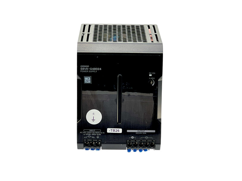 Load image into Gallery viewer, OMRON S8VK-G48024 24VDC 20A 480W DIN Rail Power Supply · photo 2
